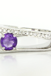 Sterling Silver Asymmetrical Amethyst Ring