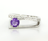 Sterling Silver Asymmetrical Amethyst Ring