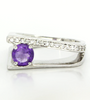 Sterling Silver Asymmetrical Amethyst Ring