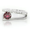 Sterling Silver Split Shank Garnet Ring