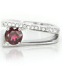 Sterling Silver Split Shank Garnet Ring