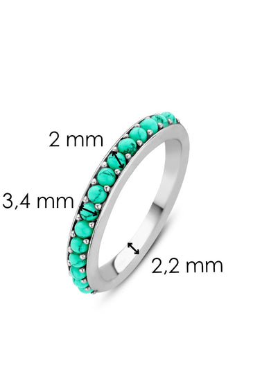 Sterling Silver Ti Sento Milano Turquoise Ring