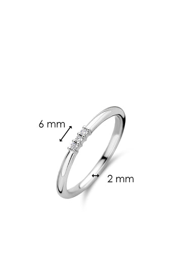 Sterling Silver Three Stone CZ Ring