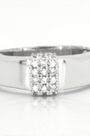 Sterling Silver Square Pave Ring