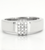 Sterling Silver Square Pave Ring