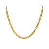 Gold Cuban link chain necklace with polished flat links