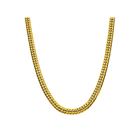 Gold-tone dome curb chain necklace, single strand