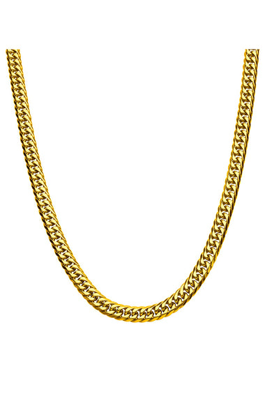 Gold-tone dome curb chain necklace, single strand