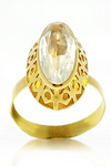 18kt YG Estate Handmade White Topaz Ring