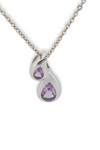 Sterling Silver Double Teardrop Amethyst Pendant