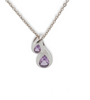 Sterling Silver Double Teardrop Amethyst Pendant