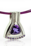 Sterling Silver Amethyst LOVE U Pendant