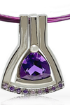 Sterling Silver Amethyst LOVE U Pendant