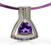 Sterling Silver Amethyst LOVE U Pendant