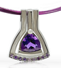 Sterling Silver Amethyst LOVE U Pendant