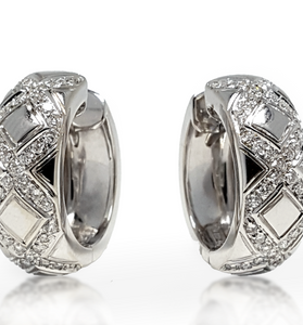 18kt WG Chimento Diamond Hoop Earrings