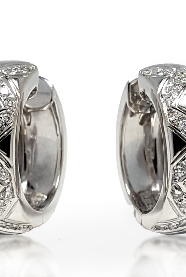 18kt WG Chimento Diamond Hoop Earrings