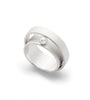 Polished Pearl set on sandblasted sterling silver double ring