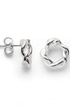 Polished sterling silver that is twisted to create a braiding affect