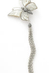 Sterling silver pendant featuring a butterfly with a tassel detail connected off the butterfly