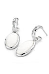 White oval agate set in sterling silver earrings