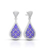 On rhodium-plated sterling silver, features hand-painted translucent Italian purple enamel set with white stones