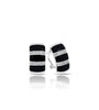 Sterling silver earing showing Black Onyx and white stones in a stripe pattern