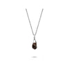 A twisted pear shaped smoky quartz set on sterling silver