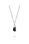 A twisted pear shaped smoky quartz set on sterling silver