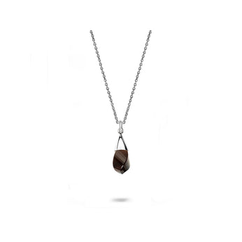 A twisted pear shaped smoky quartz set on sterling silver