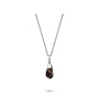 A twisted pear shaped smoky quartz set on sterling silver