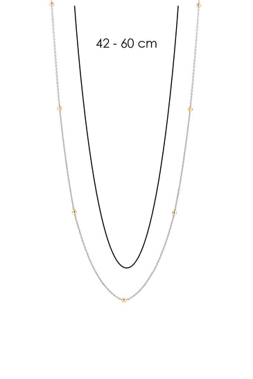 Sterling Silver Yellow Gold Plated Station Chain