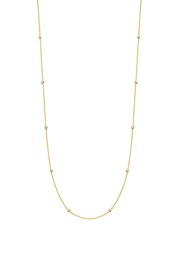 Sterling Silver Yellow Gold Plated Station Chain