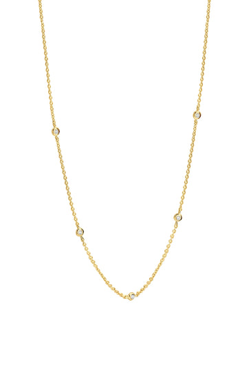 Sterling Silver Yellow Gold Plated Station Chain