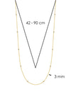 Sterling Silver Yellow Gold Plated Station Chain