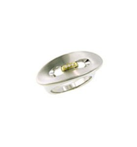 Diamonds are set on polished sterling silver