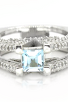 Sterling Silver Blue Topaz V Ring