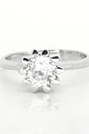 Sterling Silver White Topaz Tulip Ring