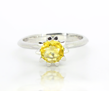 Sterling Silver Citrine Tulip Ring