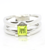 Sterling Silver Peridot V Ring