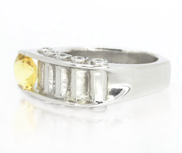 Sterling Silver Asymmetrical Citrine Ring