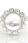 Sterling Silver White Topaz Cabochon Ring