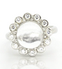 Sterling Silver White Topaz Cabochon Ring