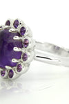 Sterling Silver Cabochon Amethyst Ring