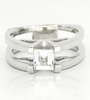 Sterling Silver White Topaz V Ring