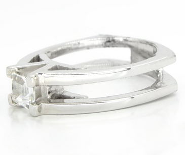 Sterling Silver White Topaz V Ring