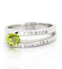 Sterling Silver Peridot Love U 2 Ring