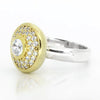 Sterling Silver CZ Halo Button Ring