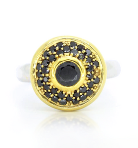 Sterling Silver Black Zircon Ring