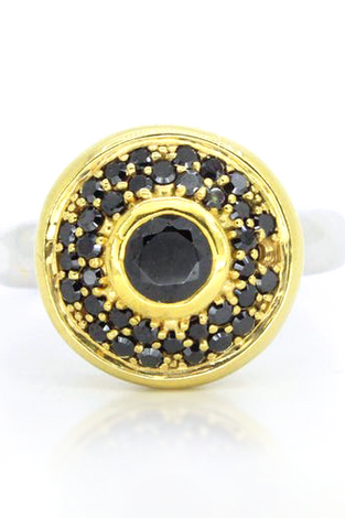 Sterling Silver Black Zircon Ring